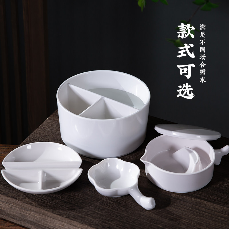 梅林笔庄三格仿瓷笔洗多功能塑料笔洗缸国画书法毛笔水彩美术文房,淘宝优惠券,粉丝福利购,淘宝优惠卷