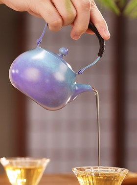 朱炳仁铜 瑞鹤来仪茶礼套装手工铜壶单人便携泡茶壶功夫茶具