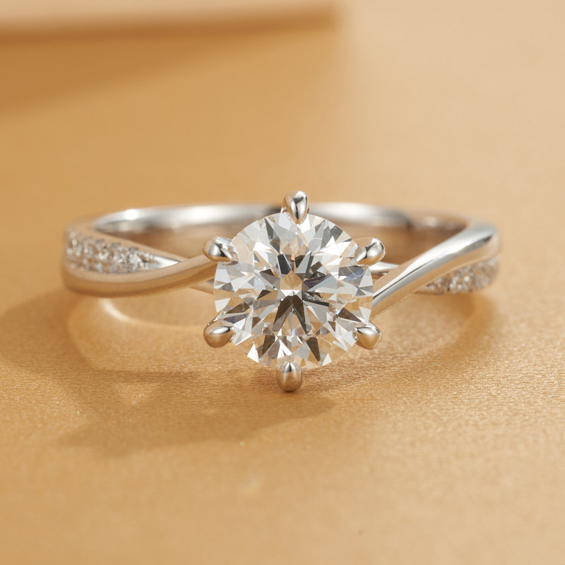 Zhou Fansheng twisted arm with six claws cultured diamond ring for women