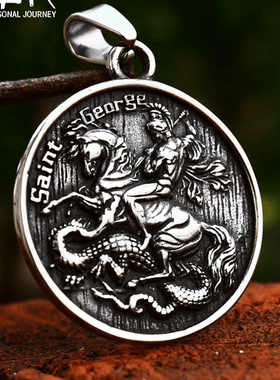 ROCK PUNK个性骑士军牌项链饰品 复古嘻哈钛钢吊坠做旧时尚挂坠