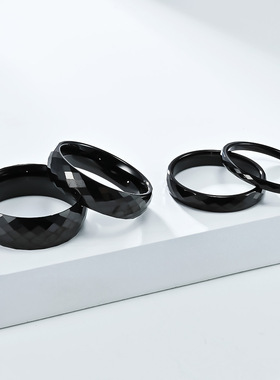 简约时尚钻石切割菱面钨钢戒指环男女通用中性情侣钨金对戒批发