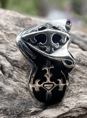 ROCK PUNK霸气十字架盾牌戒指男士高级感潮牌食指环小众个性饰品