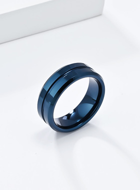 跨境简约冷淡风8mm钨钢戒指男士轻奢高级感钨金手饰品Tungsten