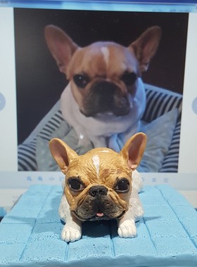 照片定制创意手工软陶宠物狗狗公仔玩偶模型去世生日纪念品摆件