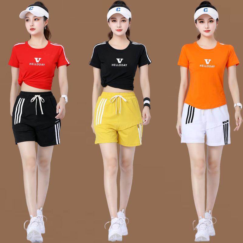 鬼步舞服装新款夏季团体广场舞时尚运动短袖短裤套装健身操跳舞服,淘宝优惠券,粉丝福利购,淘宝优惠卷