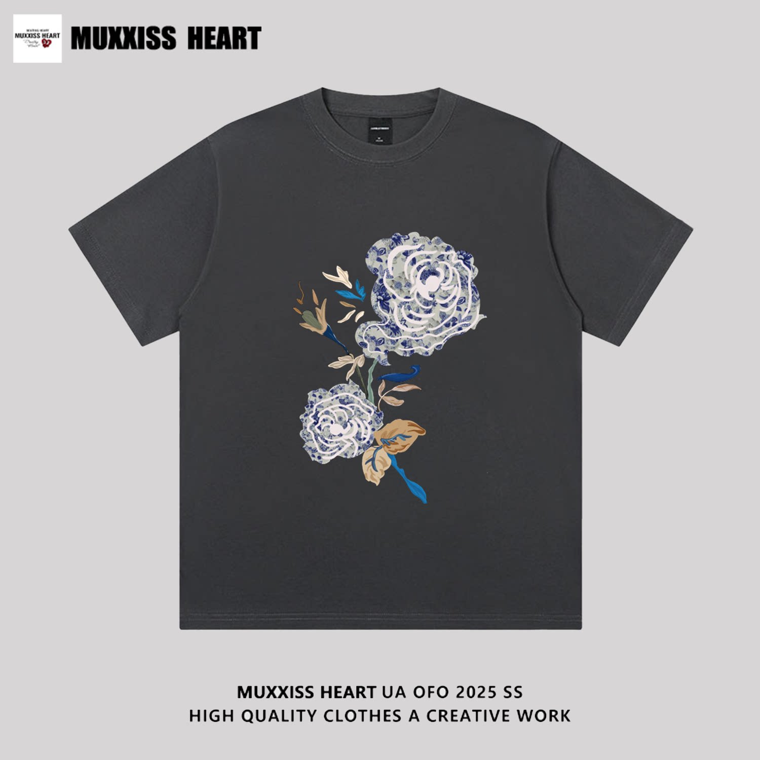 MUXXISS HEART/麦克斯桃心官网宽松运动潮流上衣夏2025新款t恤