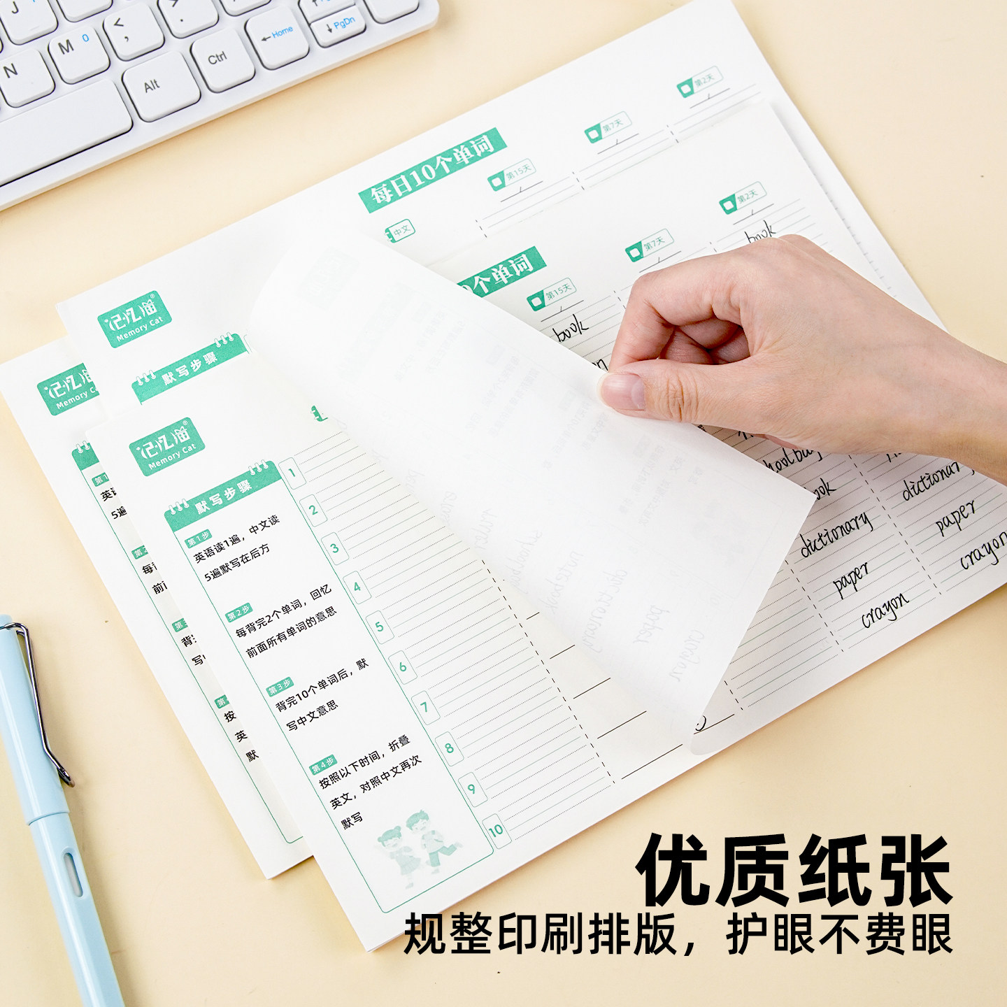 【记忆猫】单词训练营 英语单词本艾宾浩斯遗忘曲线记忆本小学生初中生记背神器听写默写本三年级每日10词