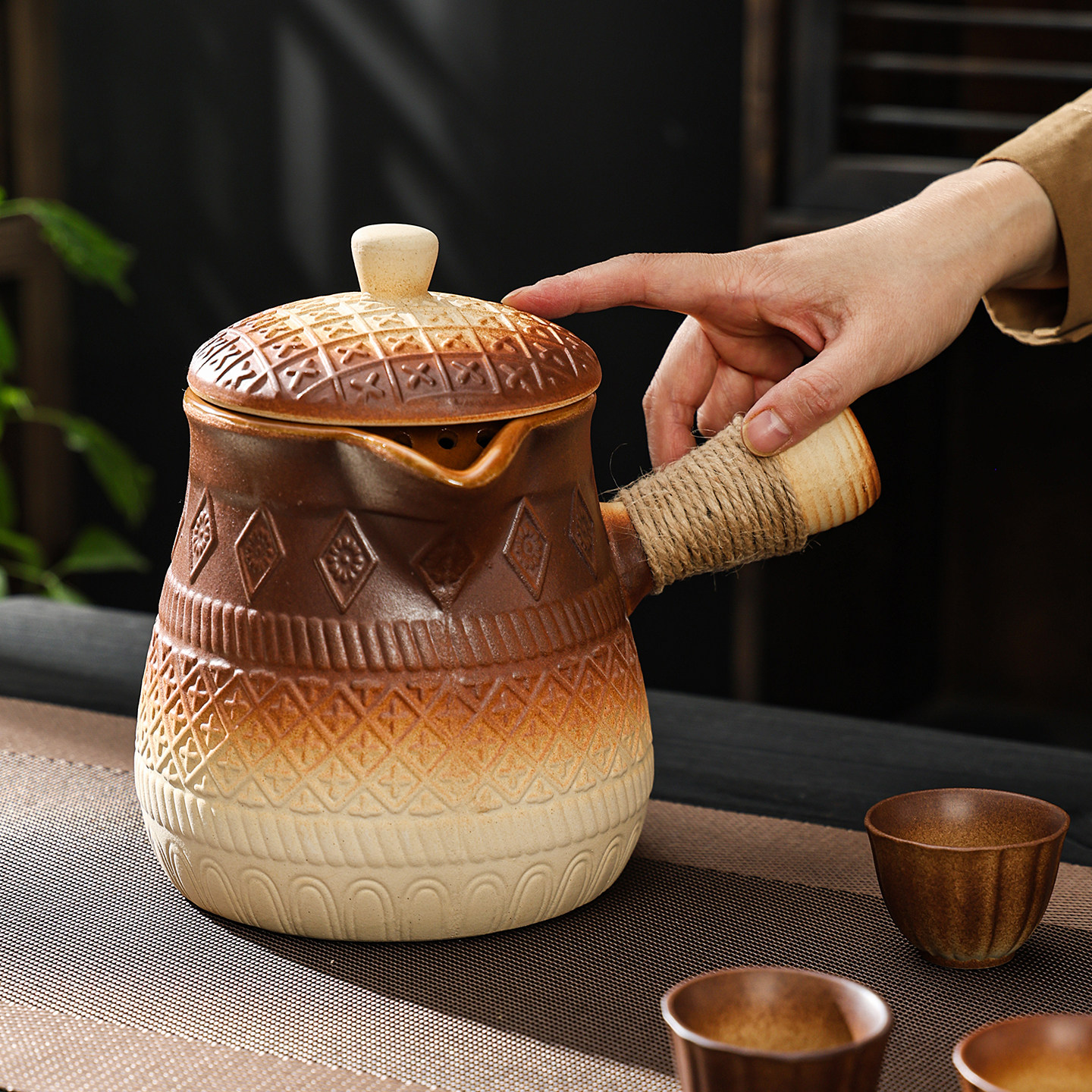 超大容量烤奶罐可明火干烧大壶侧把煮茶围炉专用陶壶罐罐烤奶茶壶,淘宝优惠券,粉丝福利购,淘宝优惠卷