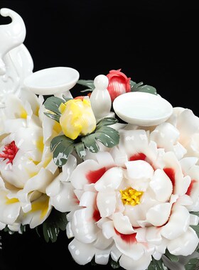 极速中式手工《称心o如意》陶瓷花摆件 公司开业礼品大气新家礼物