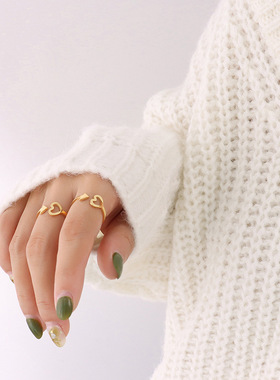 极速Cupids arirow love open ring titanium steel index finge