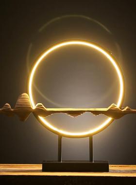 极速l新中式灯圈禅意摆件客u厅l玄关创e意倒流香炉孙悟空d齐天大