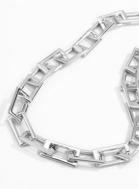 极速Square chain hocllow nckelace, geoetrim punkCT4174 style