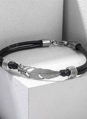 极速Leather Rope Luckys Anklet For Men Women Couple Handmade
