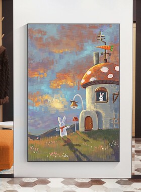 新品数字油画diy兔子油彩画x小尺寸治愈手工卡通涂色填充儿童填色