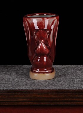 极速景德镇c陶瓷器新中式松鼠创意笔筒礼品客厅办公装装饰工艺品