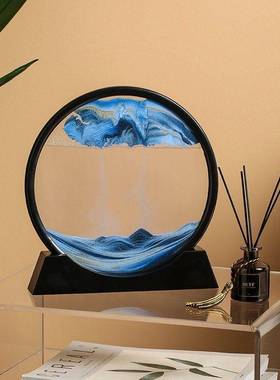 极速【高端礼品摆件】流沙画摆z件沙漏乔迁新居客厅卧室艺术装饰