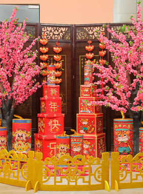 极速2022虎年过年元旦新v年装饰摆件店铺春节场景布置道具酒店商