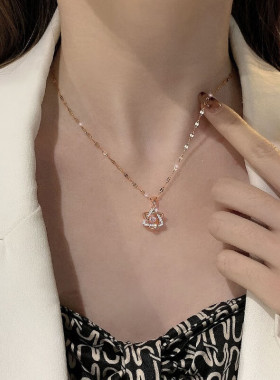 极速新品项链女灵动跳动的心轻奢小众H简约锁骨链夏学中秋情人节