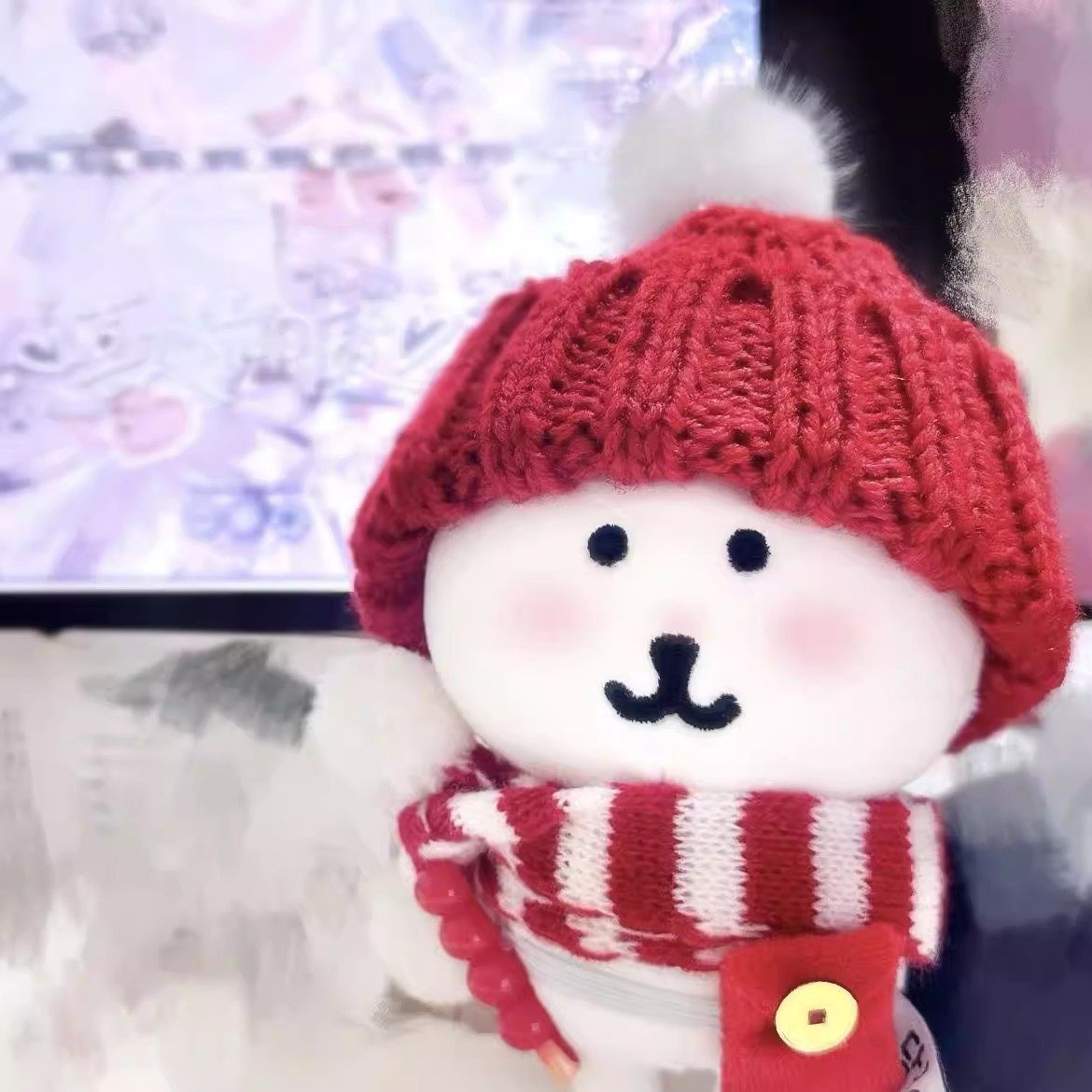 超萌新年娃衣红包套装10cm娃用自嘲熊棉花娃娃冬日帽子围巾小装饰,淘宝优惠券,粉丝福利购,淘宝优惠卷