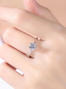 极速Mohissanite Zircon Engagement Ring Open Ring Men and Wom
