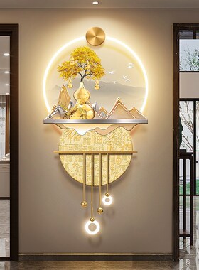 极速新中式葫芦玄关装饰画u百福图走廊过道挂画山水入户门正对墙