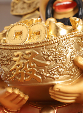 新品纯铜彩绘财神爷神像店铺开y运摆件客厅供奉招财文财神爷佛像