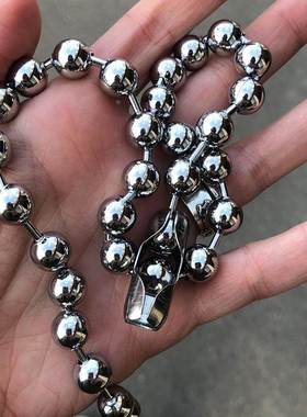 潮酷y2k辣妹项链波珠链ins学生项链情侣男女银色不锈钢圆珠链子