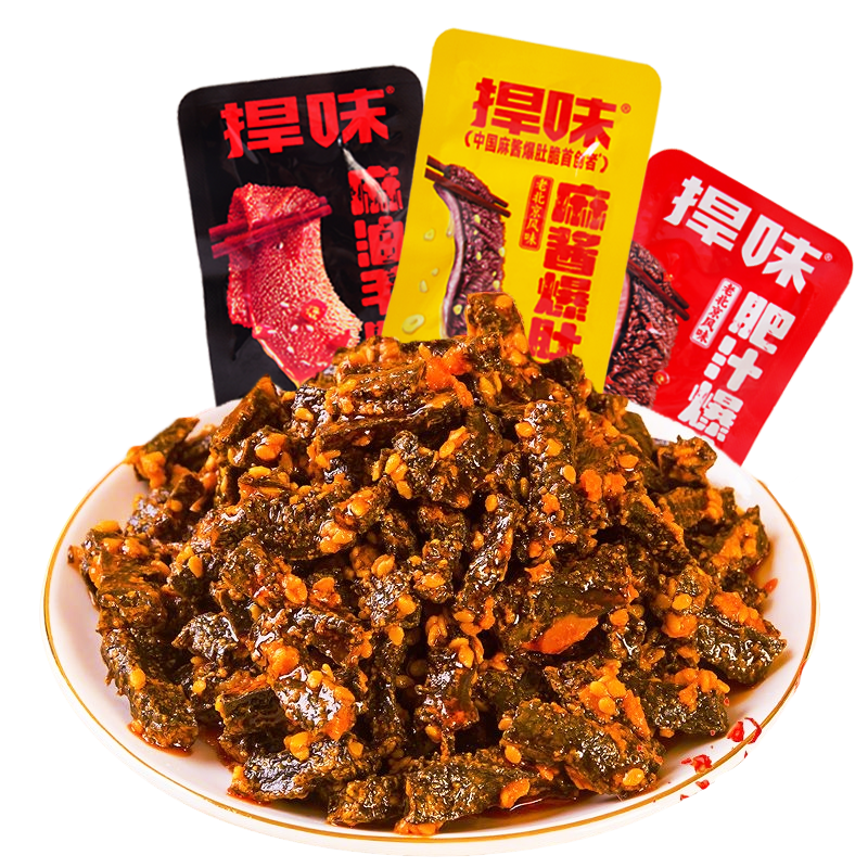 捍味麻酱爆肚脆肚麻油毛肚毛肚爽魔芋素毛肚多种口味香辣开袋即食
