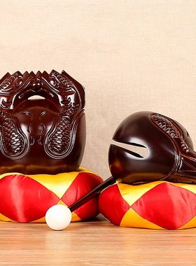 紫檀木法器实木老式大木鱼