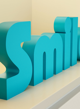 治愈微笑Smile立体艺术字母装饰