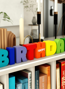 字母birthday生日快乐字牌摆台