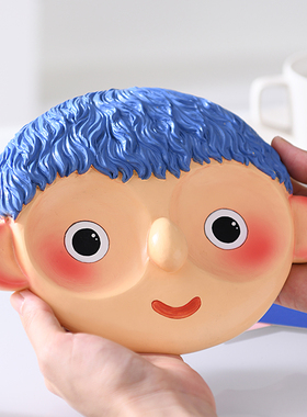 卡通男女孩眼镜放置架托盘创意可爱摆件办公室桌面装饰品生日礼物