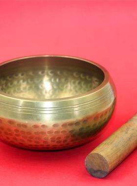 尼泊尔手工响铜麟纹钵音碗音疗采耳铜磬瑜伽钵音疗颂钵孟装饰摆件