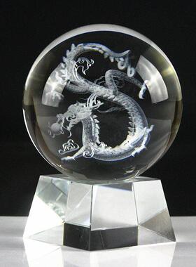 水晶玻璃球3D雕刻立即成功乔迁家装支持定制的标志图案