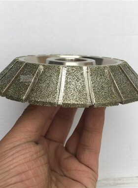 直径140mm2公分45度角斜边电镀磨轮 石材磨边机磨轮 大理石倒角轮