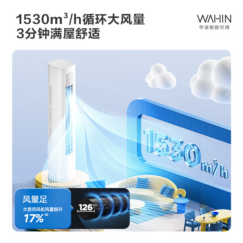 国家补贴8折华凌空调立式官方正品一级变频冷暖3匹客厅柜机HA1II