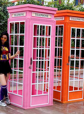 粉蓝套装电话亭邮筒路牌指示牌景观双人长椅商场美陈厂家直销特价