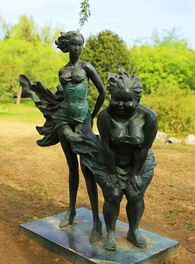 城市广场海风女孩塑像定制园林景观铜雕像艺术品纪念堂雕塑品摆件