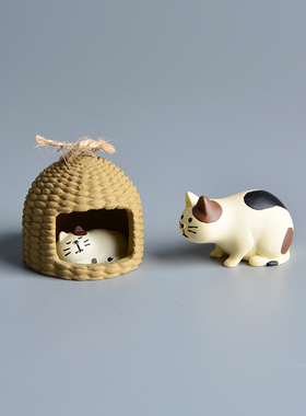猫的窝猫笼可爱摆件迷你杂货模型圣诞节礼物送男生女生生日日式