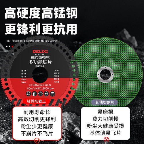 德力西电气多功能复合锯片大理石瓷砖切割片金刚石玻璃石材锯片 - 图2