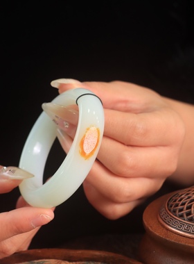 和田玉籽料正圈平安镯女款玉镯