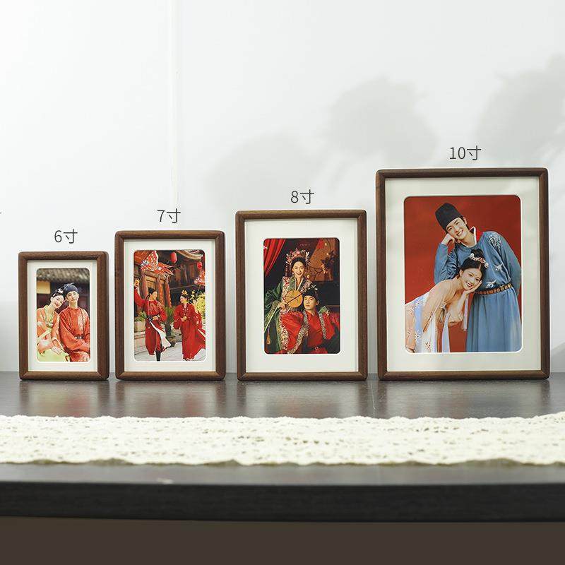 实木榫卯黑胡桃圆角相框摆台6 7 8 10寸情侣相框画框挂墙厂家,淘宝优惠券,粉丝福利购,淘宝优惠卷