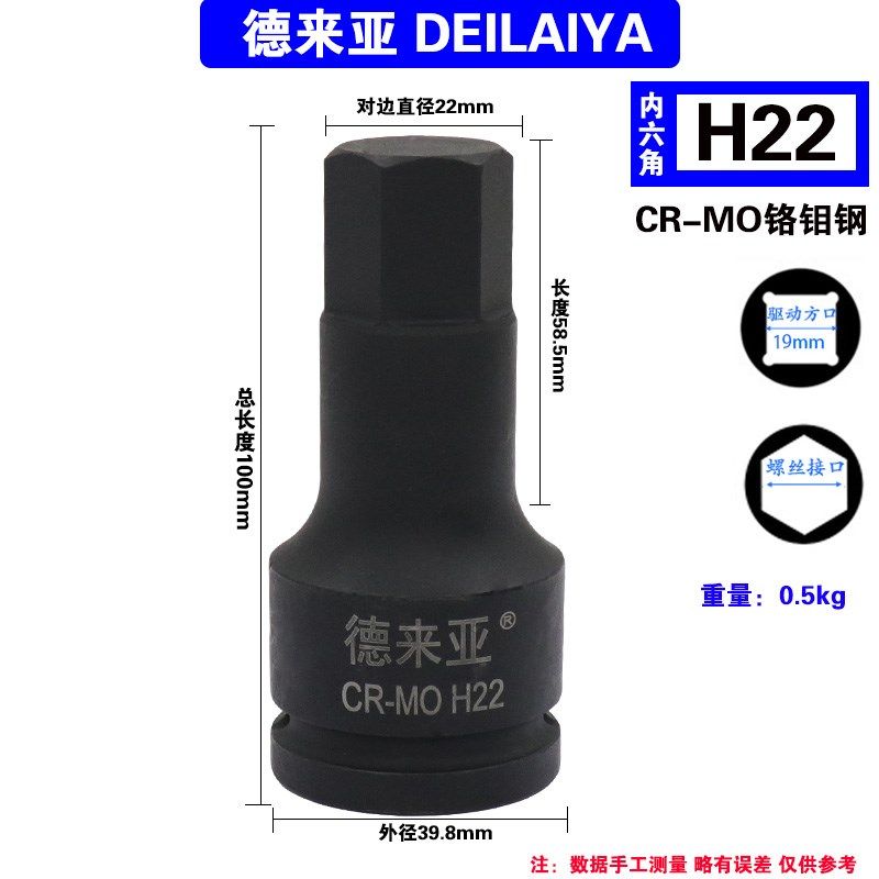 内六角旋具套筒 3/4风炮批头电动六角套头气动中风炮披头套筒扳手,淘宝优惠券,粉丝福利购,淘宝优惠卷