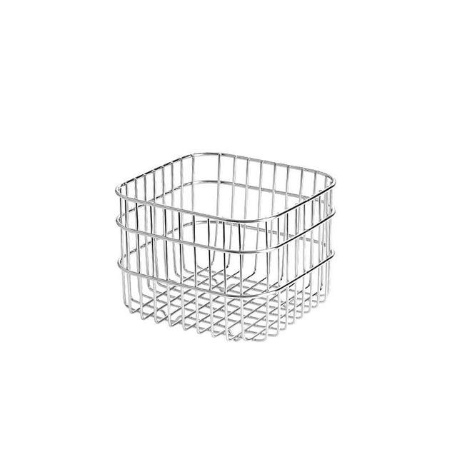 304 stainless steel drain basket household kitchen storage basket square fruit vegetable basket internet celebrity cosmetic storage basket