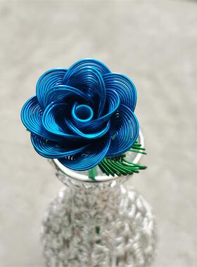 【小玫瑰花模型】 金属铝线工艺品 情侣玫瑰礼物 创意手工工艺