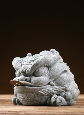 青砂石日进斗金招财金蟾动物摆件茶宠精品可养创意茶盘茶玩装饰品