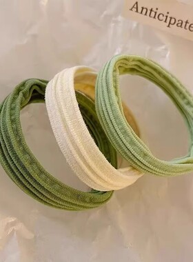 新款抹茶绿高颜值发圈发绳高弹力橡皮筋皮筋头发ins头绳马尾加粗