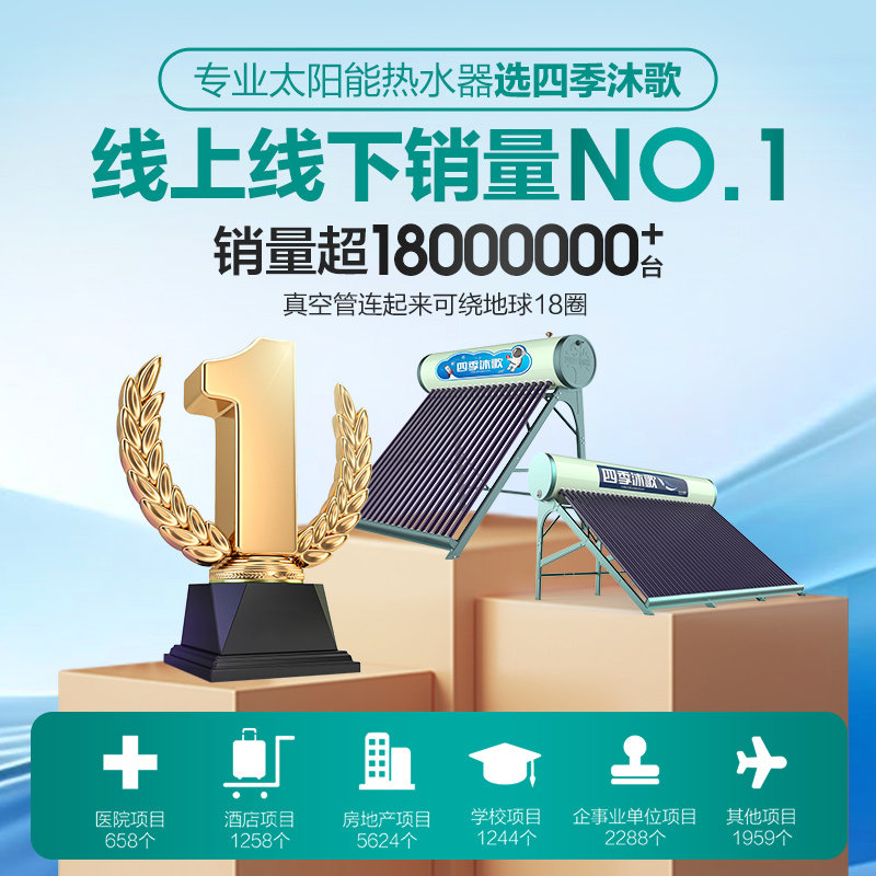 【政府补贴15%】四季沐歌太阳能热水器家用光电两用悦动包安装 22