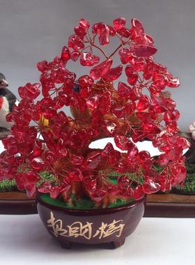 天然水晶招财树摇钱树摆件家居客厅小装饰品电视柜开业礼品发财树