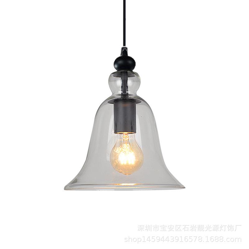 现代简约 loft灯具客厅餐厅灯 酒吧服装店装饰照明 铃铛玻璃吊灯 - 图3